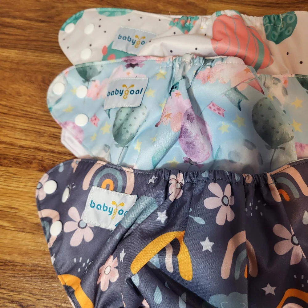 Rainbow‎ and Floral Diaper Covers - Set of 3